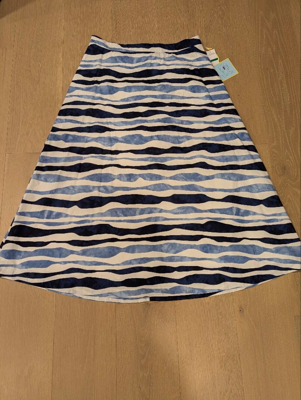 CeCe Blue and White Striped Skirt